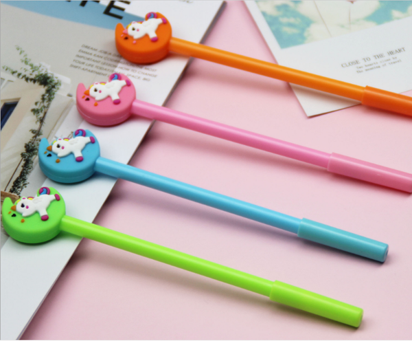 

144pcs/lot 0.5mm gel pen wholesale cartoon cute moon unicorn neutral pen creative silicone stationery writing supplies gp787