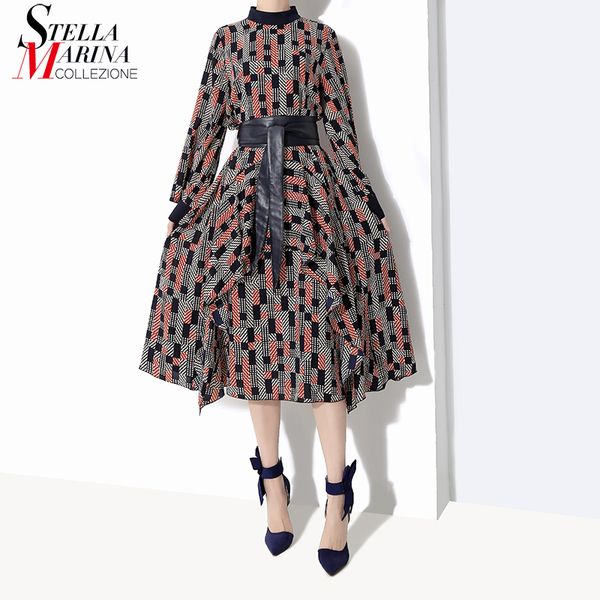 

casual dresses 2021 korean style women spring a-line plaid dress with sashes long sleeve mid calf length girls robe femme 4626, Black;gray