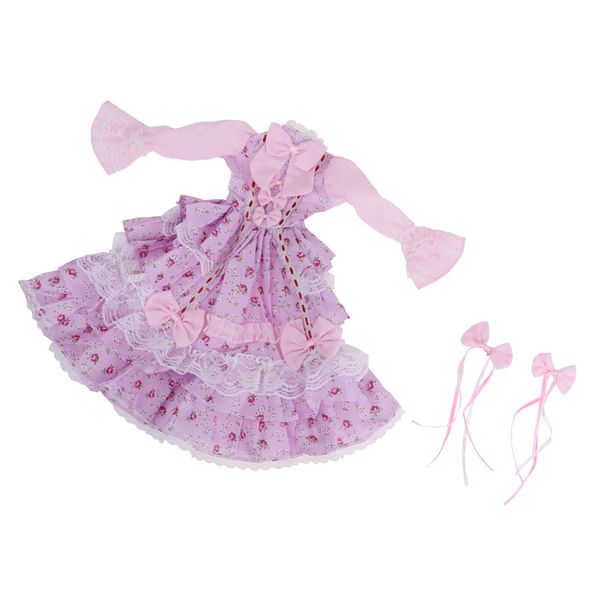 

1/3 bjd pink floral lolita dress with accessory for night lolita girl dolls