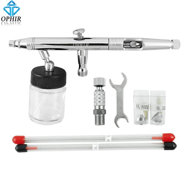 

ophir dual-action airbrush gun pro spray gun set kit airbrush hobby crafts auto paint cake 3 tip for air compressor _ac093