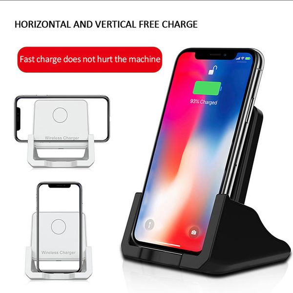 

10w home phone holder wireless charger square shape deskast charging stand for iphone 11 x 8 quick fast charging fashion