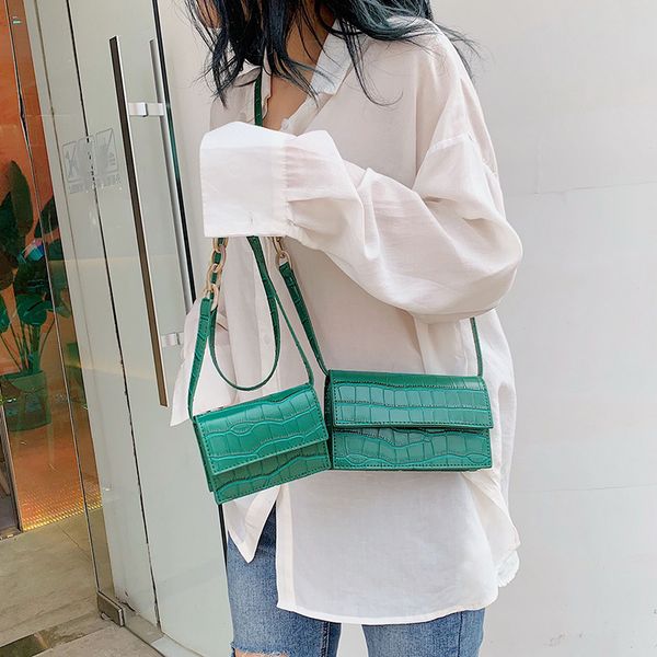 

западная мини-женская сумка новый 2020 корейская версия дикого иностранного одно плечо скинула мода крокодиловый узор