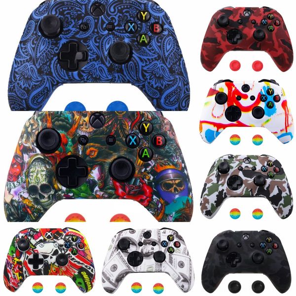 

lbdkd new 18 x joystick xbox one controller silicone skin case + analog thumb stick grip cap for colors box one 1 x s for