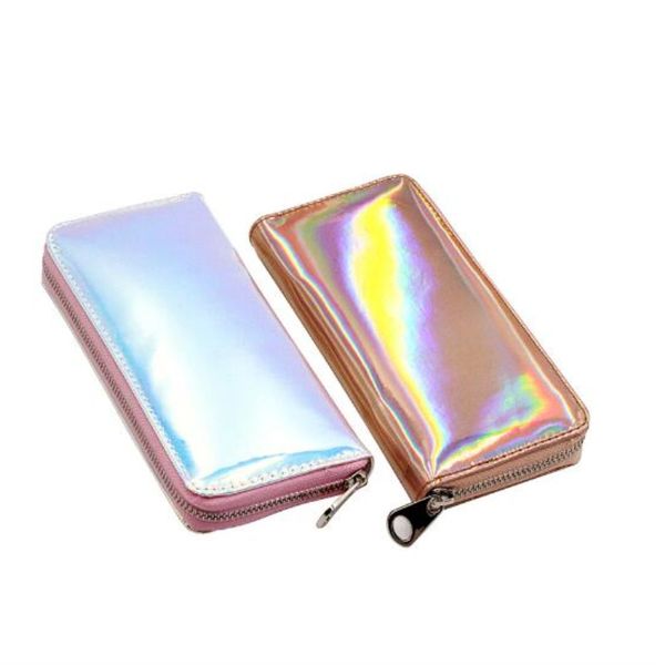 

madonno hologram wallet female clutch long holographic ladies bag girl with zipper coin purse card id holders women wallets, Red;black