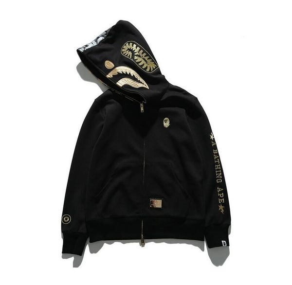 

fashion luxury designer hoodie camouflage print skateboard harajuku streetwear mmen and women hip hop shark hoodie ing, Black