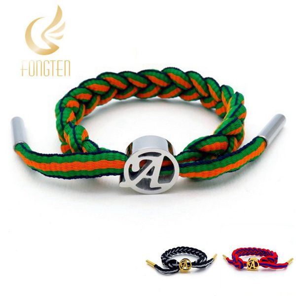 

new arrived lace bracelet women men couple jewelry sport style initial letter bracelet resizable 14~20cm, Golden;silver