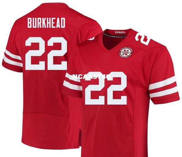 

женщины nebraska cornhuskers rex burkhead # 22 дама реального вышивка колледж футбол джерси размер s-4xl или настраиваемый любое имя или ном, Black;red