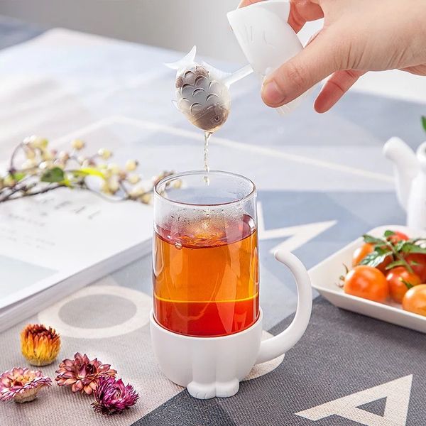 

стеклянный стакан с водой cat pattern кружка женщины и мужчины фильтр с ручкой крышки lovely white 9 8jy c1