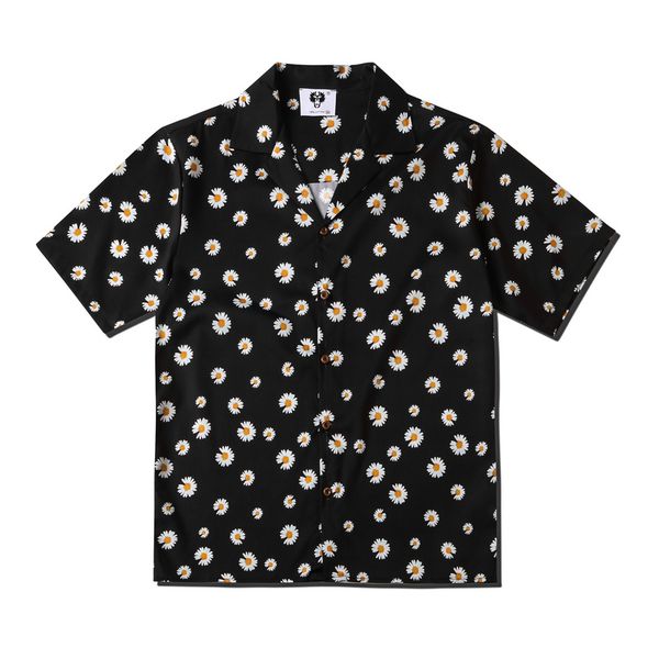 

europe spring summer men women allover daisy marguerite cool short sleeve chrysanthemums shirt casual fashion shirt designer tee, White;black