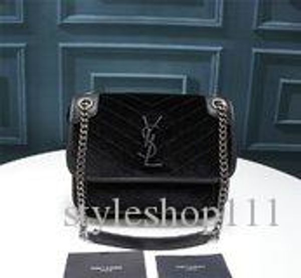 

women niki baby in suede and smooth leather luxury designer bag women shoulder bag handbag crossbody bag size: 23x16.5x12cm