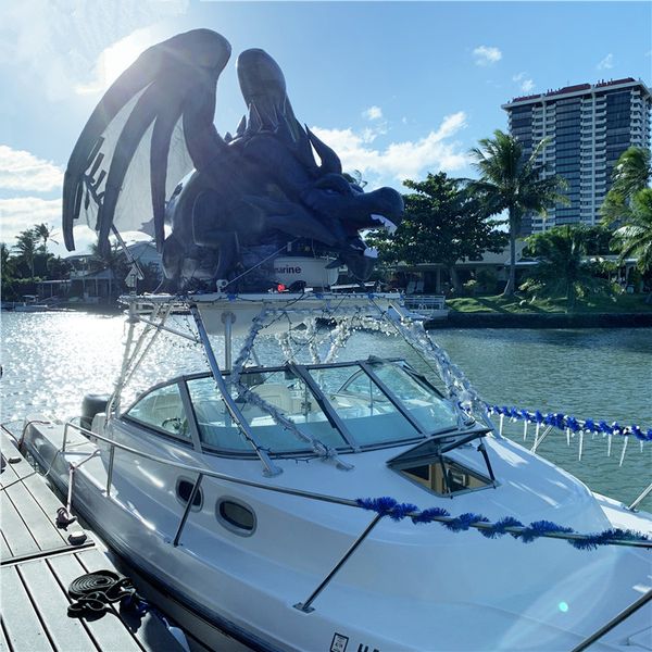 

4m length inflatable dragon ground for led tage event decor inflatable upplier 2018 nightclub parade clearance