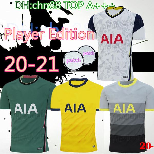 

player version 20 21 spurs home away 3rd soccer jersey 2020 2021 tottenhames kane son alderweireld eriksen dele lamela child football shirt, Black;yellow