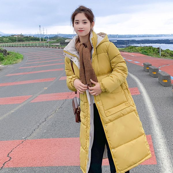 

buy down parka new 2019 winter long over -the -knee female loose coat cotton cotton wool jacket season overview bread 902, Black