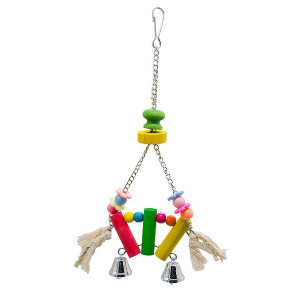

bird products parrot macaw wood block beads small bells toy