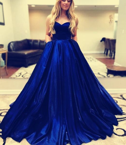 

yousef blue maxi dresses strapless sweetheart ball gown floor-length sleeveless zipper velour dra[ed d, Black;pink