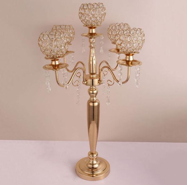 

73cm tall New Candle Holders 5-arms/3-arms Candle Stand Wedding Decoration Candelabra Centerpiece Candlestick Silver/Gold decor SN2138