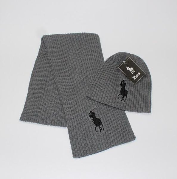 

men and women designer hat scarf sets warm european high-end luxury hat scarf fashion accessories 97818, Blue;gray