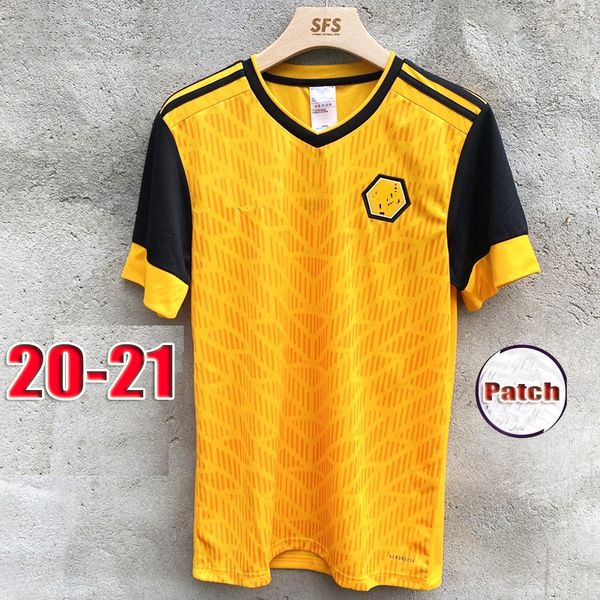 

thai quality 20 21 wolves home soccer jersey wolverhampton wanderes 2020 2021 thailand quality raul jimenez adama cutrone football shirt, Black;yellow