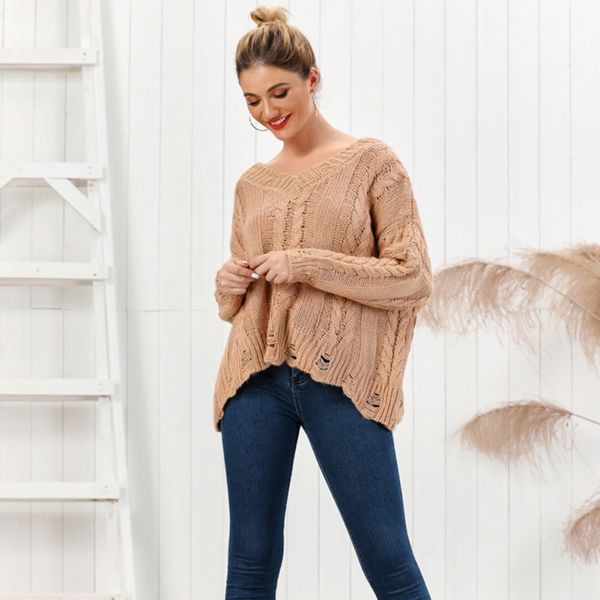 

women sweater autumn winter knitted pullover sweater loose v neck jumper pull femme, White;black