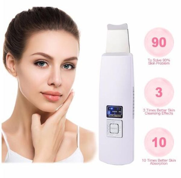

Ultrasonic Ion Skin Scrubber Facial Care Ultrasonic Scrubber Cleaner Blackhead Removal Face Peeling Extractor Skin Beauty Device