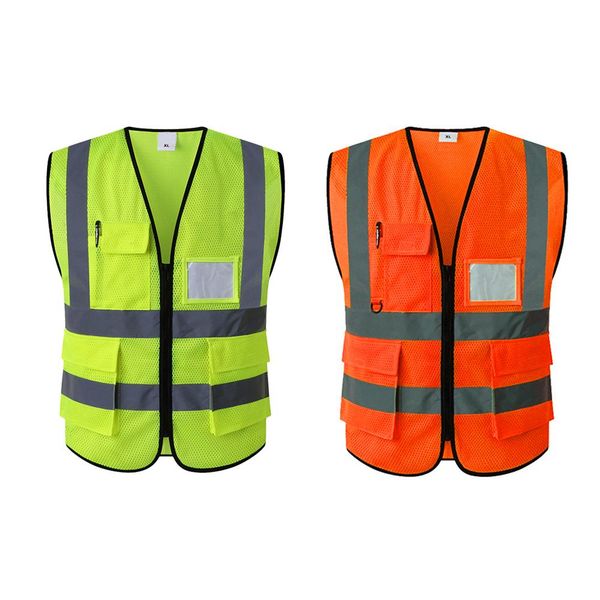 

outdoor night riding running hi-vis safety vest reflective jacket security waistcoat running cycling warning safety vest, Black