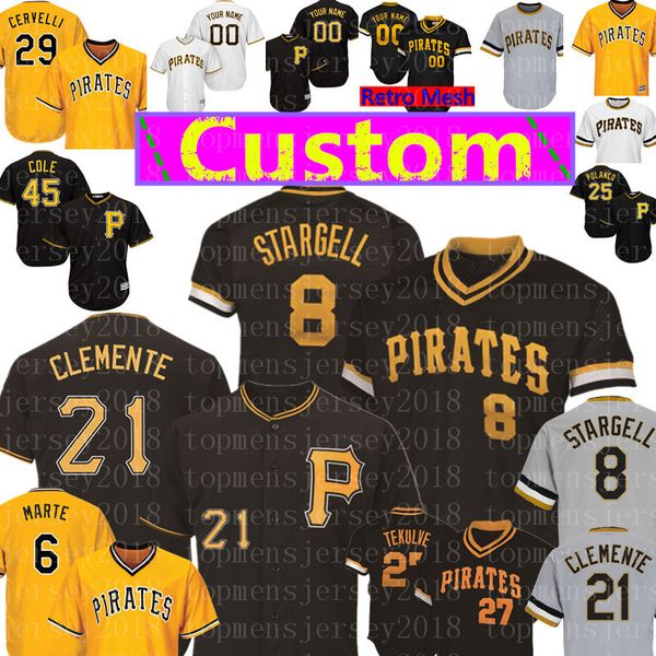 

Pitt burgh cu tom pirate jer ey 8 willie targell 21 roberto clemente 27 kent tekulve 24 tyler gla now 6 marte 29 cervelli 55 bell ba eball