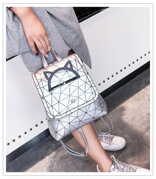 

2019 new korean women's bag pu lingge casual backpack student outdoor fashion travel bag wholesale