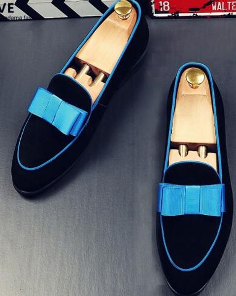 2019 Designer de Verão Lindo Bowknot Homens Mocassins De Veludo Gentel Chinelos Sapatos Apartamentos de Luxo Da Bailarina Elegante Mocassins Homens