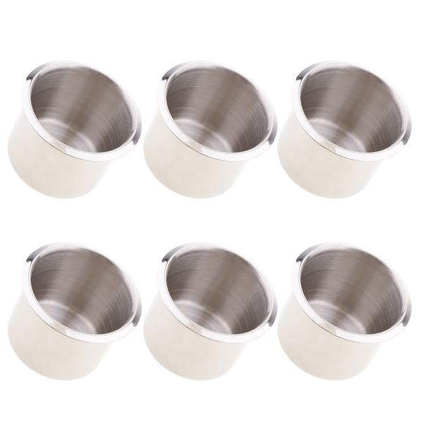 

6pcs stainless steel recessed cup drink holder marine boat rv camper 68x55mm