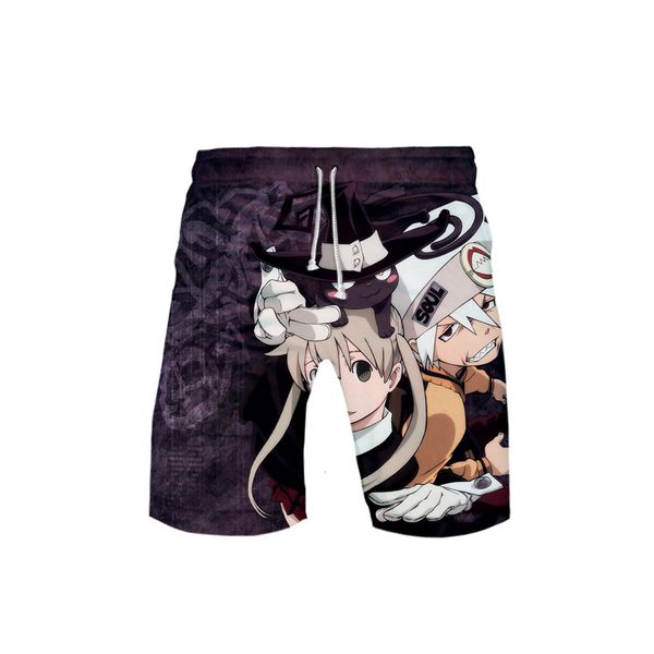

3d 2019 soul-eater printing sandy beach pants speed dry shorts, Black;green