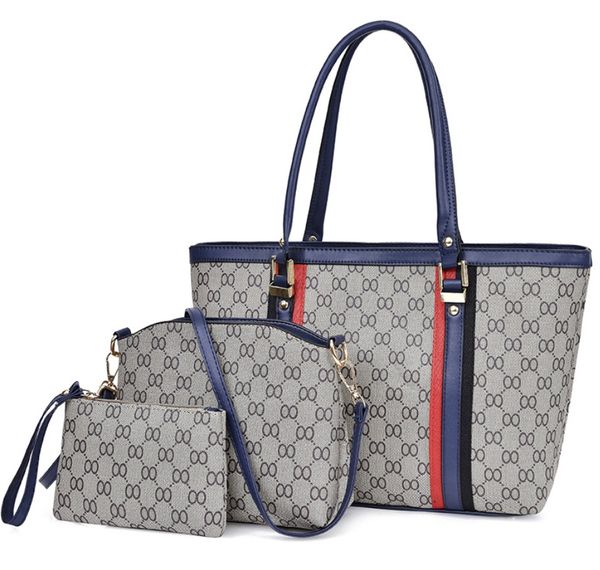 

3 шт./компл. композитный мешок комплект большой кожаный тотализатор женские сумки известный цветок печати сумки на ремне дизайнер сумка посы