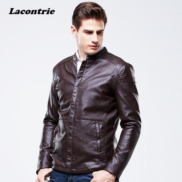 

men's pu leather jacket 2017 casual male leather jacket coats mjk019, Black;brown