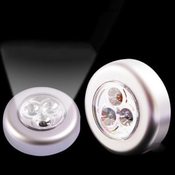 

emergency mini 3 led tap battery powered wireless touch lamp sticker tap touch lamp wall cabinet closet night lighting