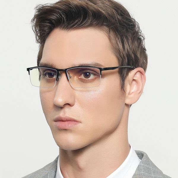 

souson men blue light blocking glasses aluminum magnesium frame blue ray computer game glasses for mens 2020, White;black