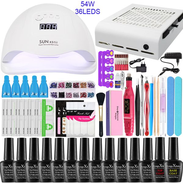 

nail vacuum cleaner manicure set acrylic nail kit with 84w lamp choose gel polish set machine all for manicure