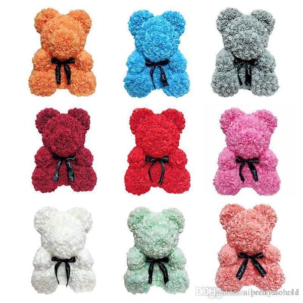

bravo new toys led rose bear flower dolls artificial toy birthday christmas gifts for girfriend valentine muilty color 25cm gift box