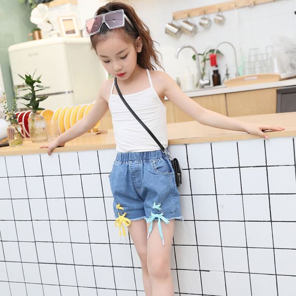 

summer little girl tank elastic sleeveless tank teenage girls vest white black underwear clothing, Blue