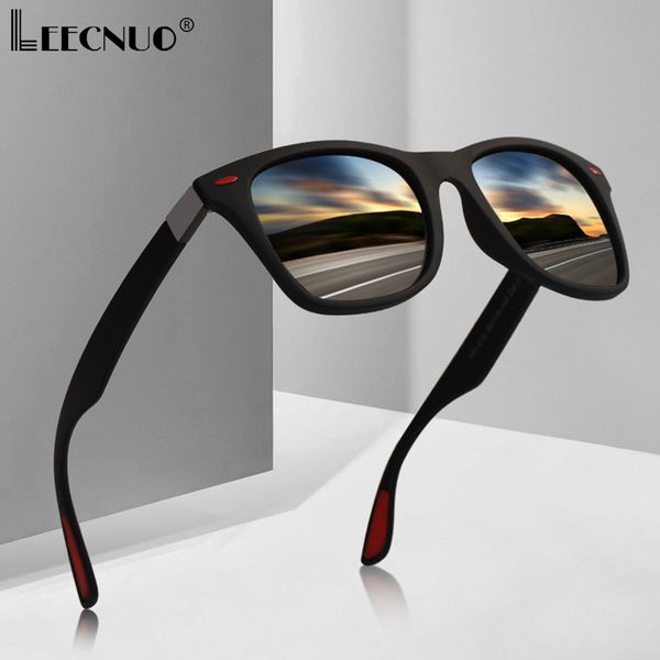 

leecnuo brand design classic polarized sunglasses men women driving square frame sun glasses male goggle uv400 gafas de sol, White;black