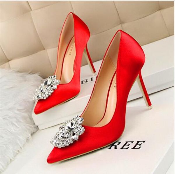 

women pumps high heels shoes fashion crystal women shoes summer 2020 women wedding shoes, Black
