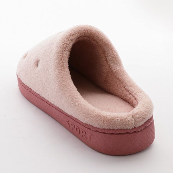 

new cotton slippers ladies winter home couples warm soft bottom month shoes indoor non-slip large size, Black