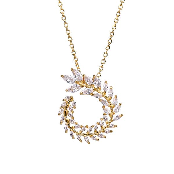 

bettyue brand fashion new cubic zircon branch shape three gold colors jewelry necklace for women luxury party wedding gift, Silver