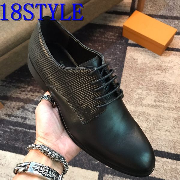 

19ss 2020 men's dress shoes japanese formal business oxfords vintage men elegant genuine leather flat shoes male party wedding shoe us6, Black