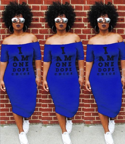 

women plus size dresses off shoulder designer long skirt short sleeve bodycon club wrap dress print letter casual clothes hip dress, White;black