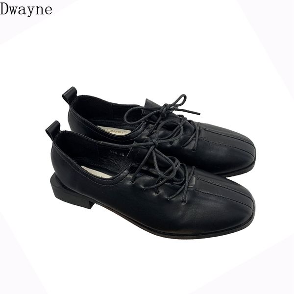 

europe and the united states british trend 2019 autumn flat shoes ins shoes female chic port wind casual small soft leathe, Black