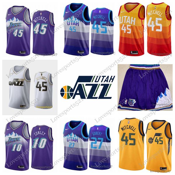 

mens utah jazz jersey donovan 45 mitchell mike 10 conley rudy 27 gobert john 12 stockton karl 32 malone throwback basketball jerseys, Blue;black