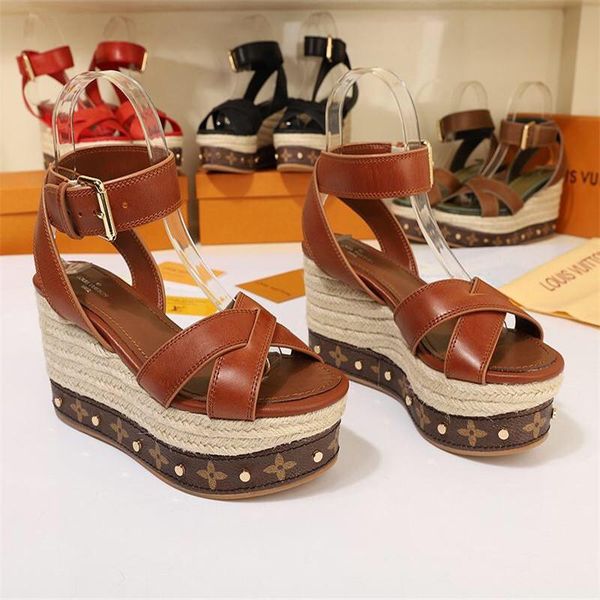 

Women wedge andal plu ize high heel ummer hoe pump chau ure femme platform andal with box ize 35 41