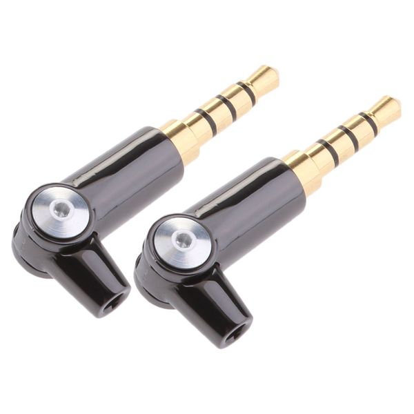 

2x 3.5mm 4pin jack plug angle plug for diy headphone repair