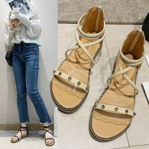 

roman sandals clear heels cross-shoes fashion womens shoes 2020 gladiator sandals women lace up luxury comfort block, Black