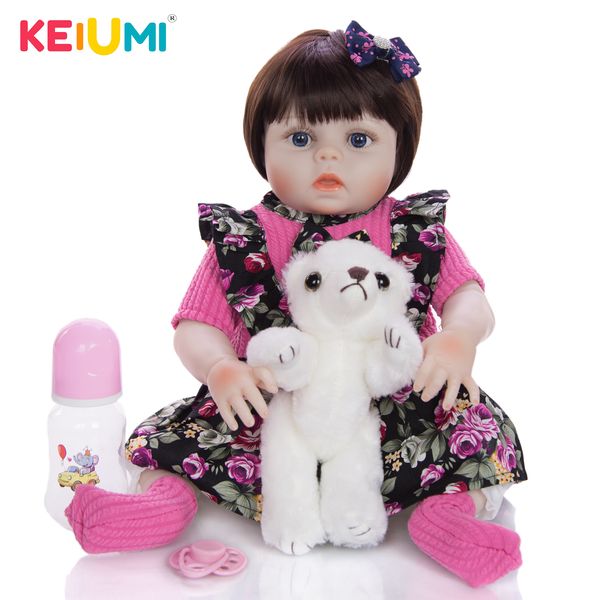 

keiumi full silicone body reborn girl baby doll toys realistic newborn princess babies doll for toddler birthday gift shower toy t200428