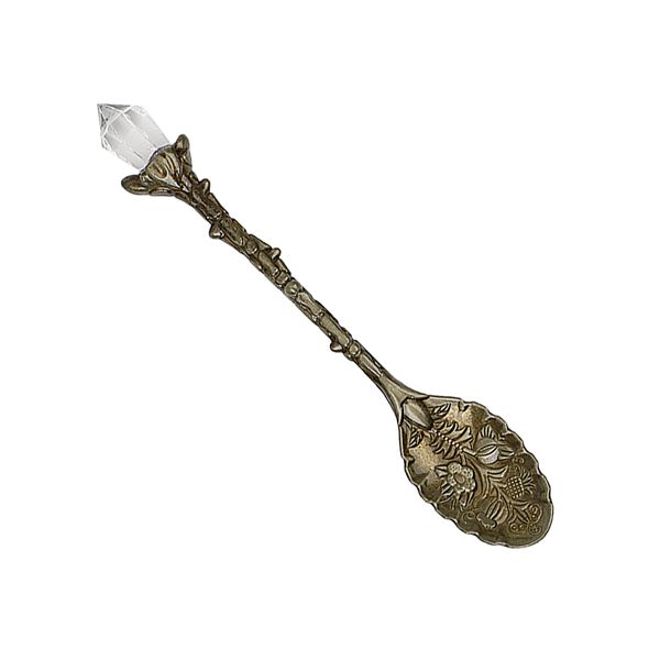 

metal carved coffee spoon crystal head retro pattern 11cm length kitchen accessories vintage coffee desserts ice cream spoon
